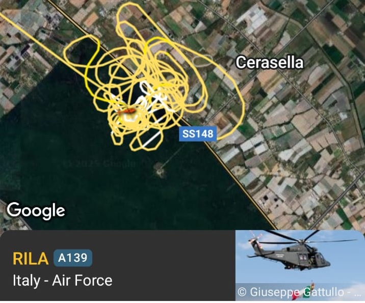 Velivolo militare precipita a Sabaudia